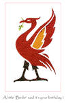 Liver Bird birthday side fold photocard (L004A)