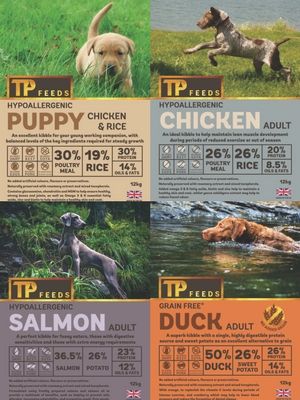 Details of available working dog food at TP Feeds