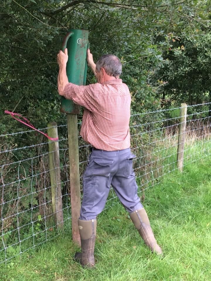 Ryan knocking a post into place