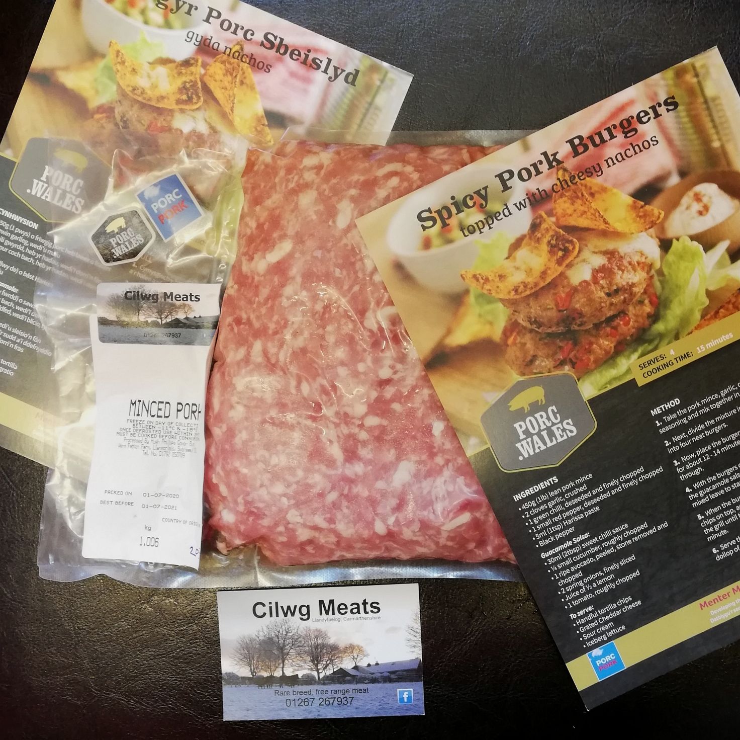 Free range pork mince with leaflets