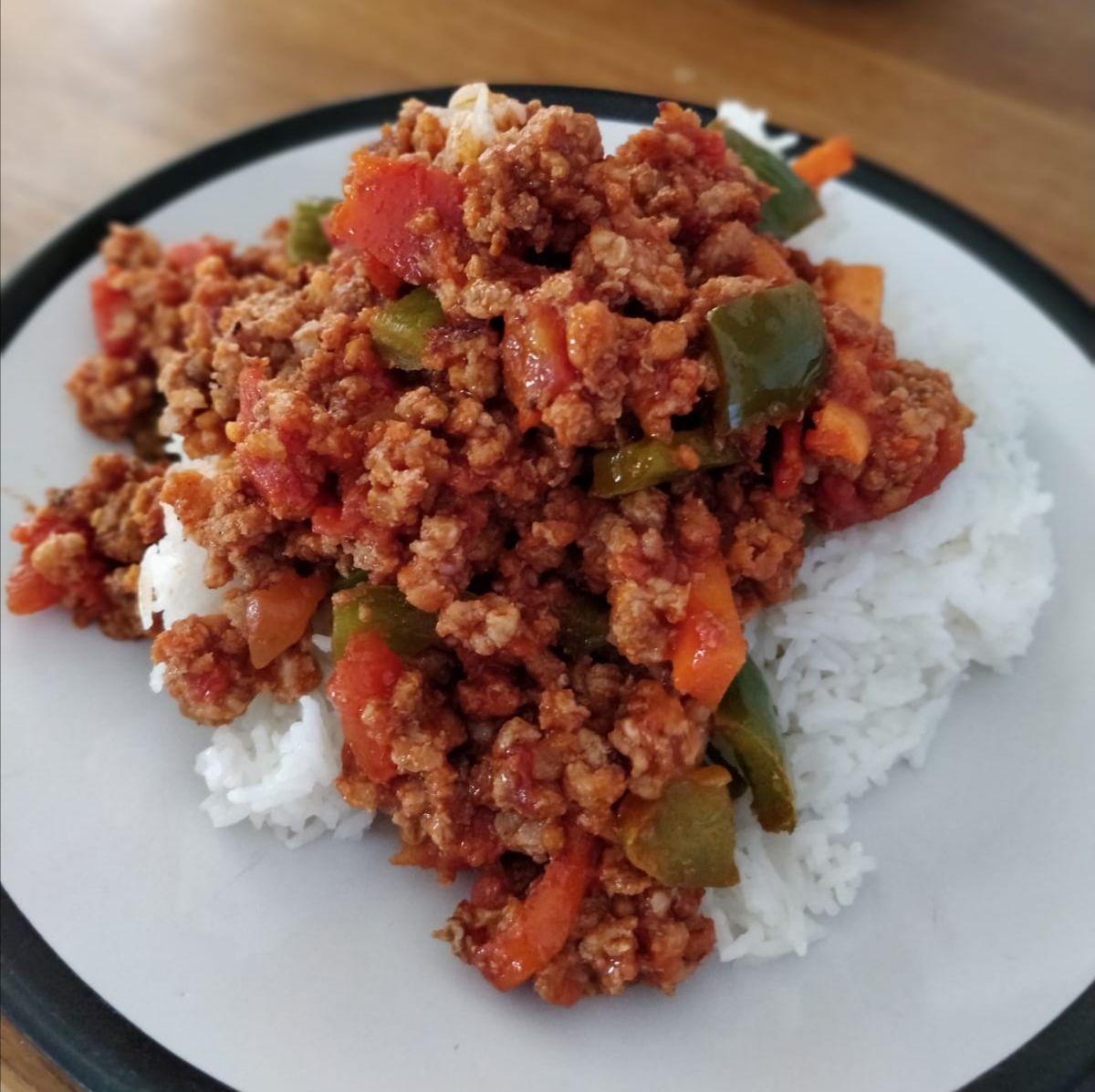 Morrocan mince dish with rice
