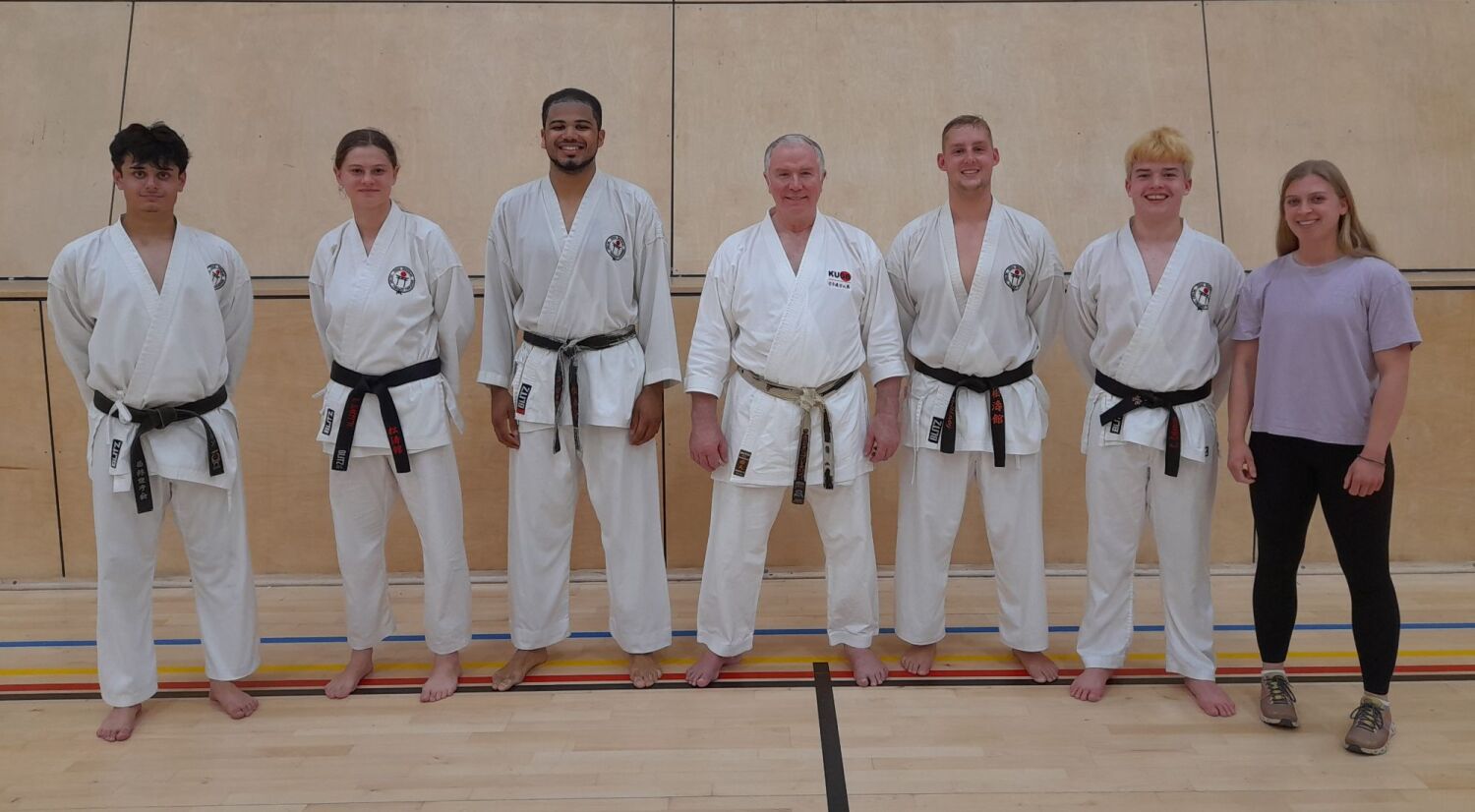 Stock SKC England squad members with Sensei Brennan