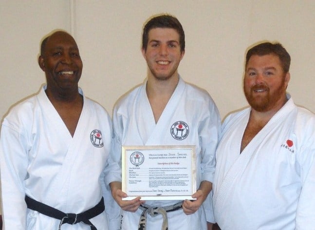 Jason with club certificate