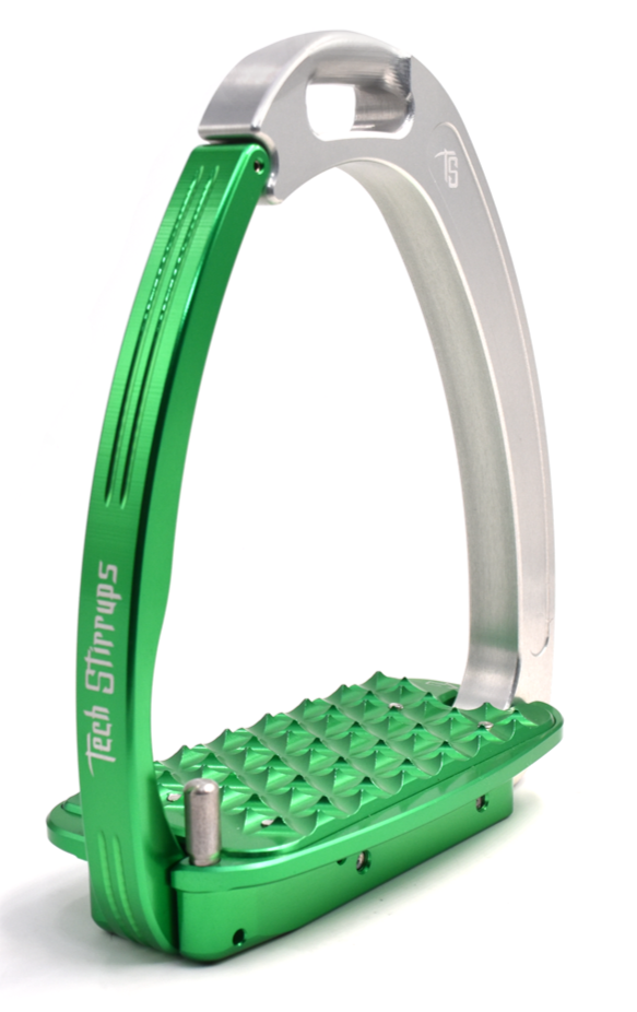 Tech Venice Magnetic Safety Stirrups - Green/Silver (£190.83 Exc VAT & £229