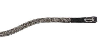 Browband "Silver" Curved - Black Leather (£14.67 Exc VAT and £17.00 Inc VAT) Product Code 202 29