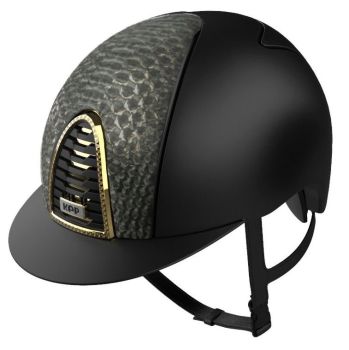 KEP CROMO 2.0 TEXTILE Riding Helmet - Black/Python Gold Laminated Front Panel (UK Customer £1112.50 / EU & International Customer £927.08)
