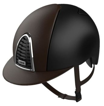 KEP CROMO 2.0 TEXTILE Riding Helmet - Black/Front, Rear & Visor Brown Leather (UK Customer £899.00 / EU & International Customer £749.17)