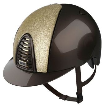 KEP CROMO 2.0 POLISH Riding Helmet - Brown/Gold Star Fabric Front Panel (UK Customer £820.00 / EU & International Customer £683.33)