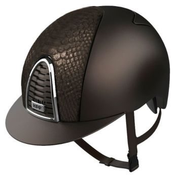 KEP CROMO 2.0 TEXTILE Riding Helmet - Brown/Brown Python Front Panel (UK Customer £835.00 / EU & International Customer £695.83)