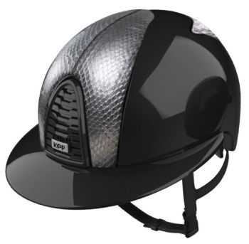 KEP CROMO 2.0 POLISH Riding Helmet - Black/Metal Universo Silver Snake Front & Rear Panels (UK Customer £1060.00 / EU & International Customer £883.33
