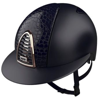 KEP CROMO 2.0 TEXTILE Riding Helmet - Blue/Front & Panels Cocco Style Blue Leather WB (UK Customer £930.00 / EU & International Customer £775.00)