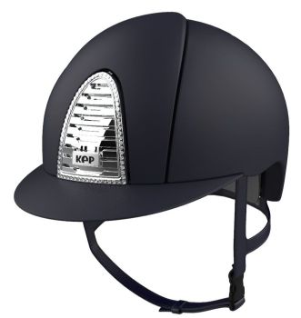 KEP CROMO 2.0 TEXTILE Riding Helmet - Blue/Swarovski Frame & Chrome Grill (UK Customer £850.00 / EU & International Customer £708.33)