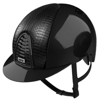 KEP CROMO 2.0 POLISH Riding Helmet - Black/Matt Black Snake Front & Rear Panels (UK Customer £1025.00 / EU & International Customer £854.17)