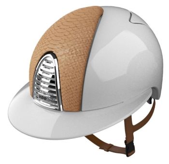 KEP CROMO 2.0 POLISH Riding Helmet - White/Beige Python Front Panel (UK Customer £815.00 / EU & International Customer £679.17)
