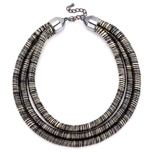 Black & Gold Decadent Beaded Necklace
