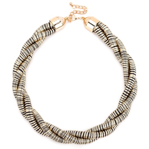 Gold Decadent Twisted Bead Necklace