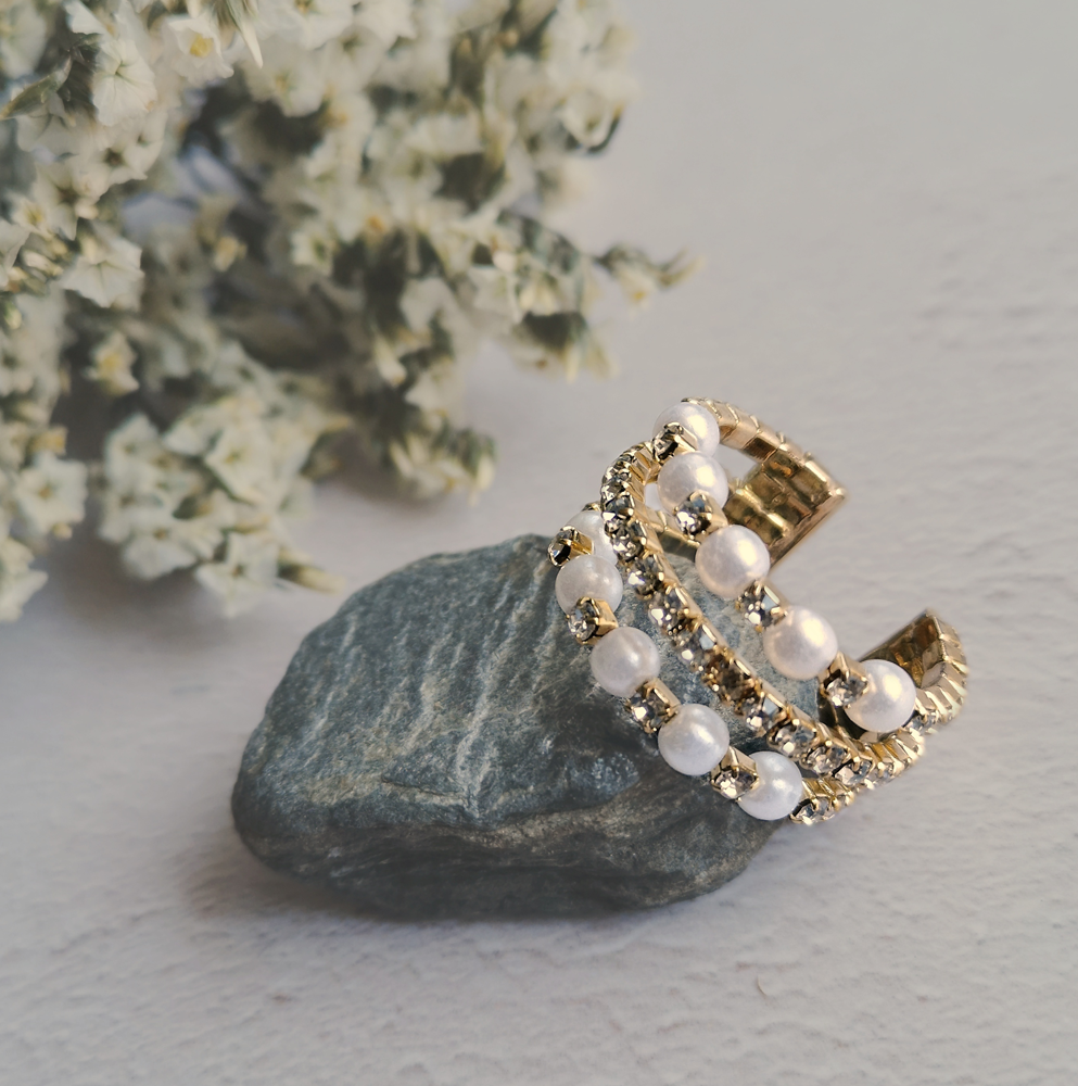 Rhinestone Adjustable Ring by Emi Jewellery
