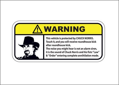Chuck Norris Alarm Sticker