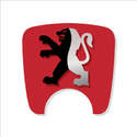 106 S2 Boot Lock Decal Red With Black & Silver Lion