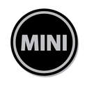 Classic Mini Wheel Centre - Black with silver MINI