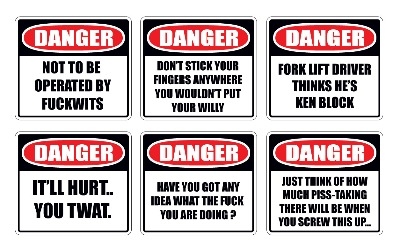 comedy warning stickers