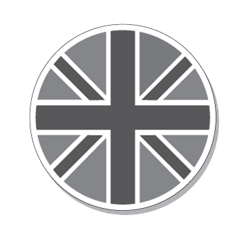 Classic Mini Wheel Centre - Grey Union Flag