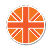 Classic Mini Wheel Centre - Orange Union Flag