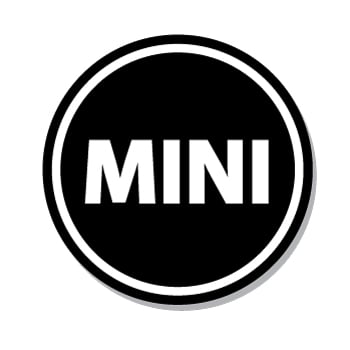 Classic Mini Wheel Centre - Black with White MINI
