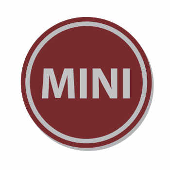 Classic Mini Wheel Centre - Burgundy with Silver MINI