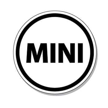 Classic Mini Wheel Centre - White with Black 'MINI'