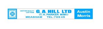 G.A. Hill of Measham Dealership Decal X 2