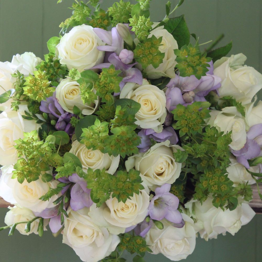 Ivory Rose and Lilac Freesia Bouquet