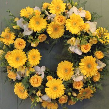 Yellow Gerbera Wreath