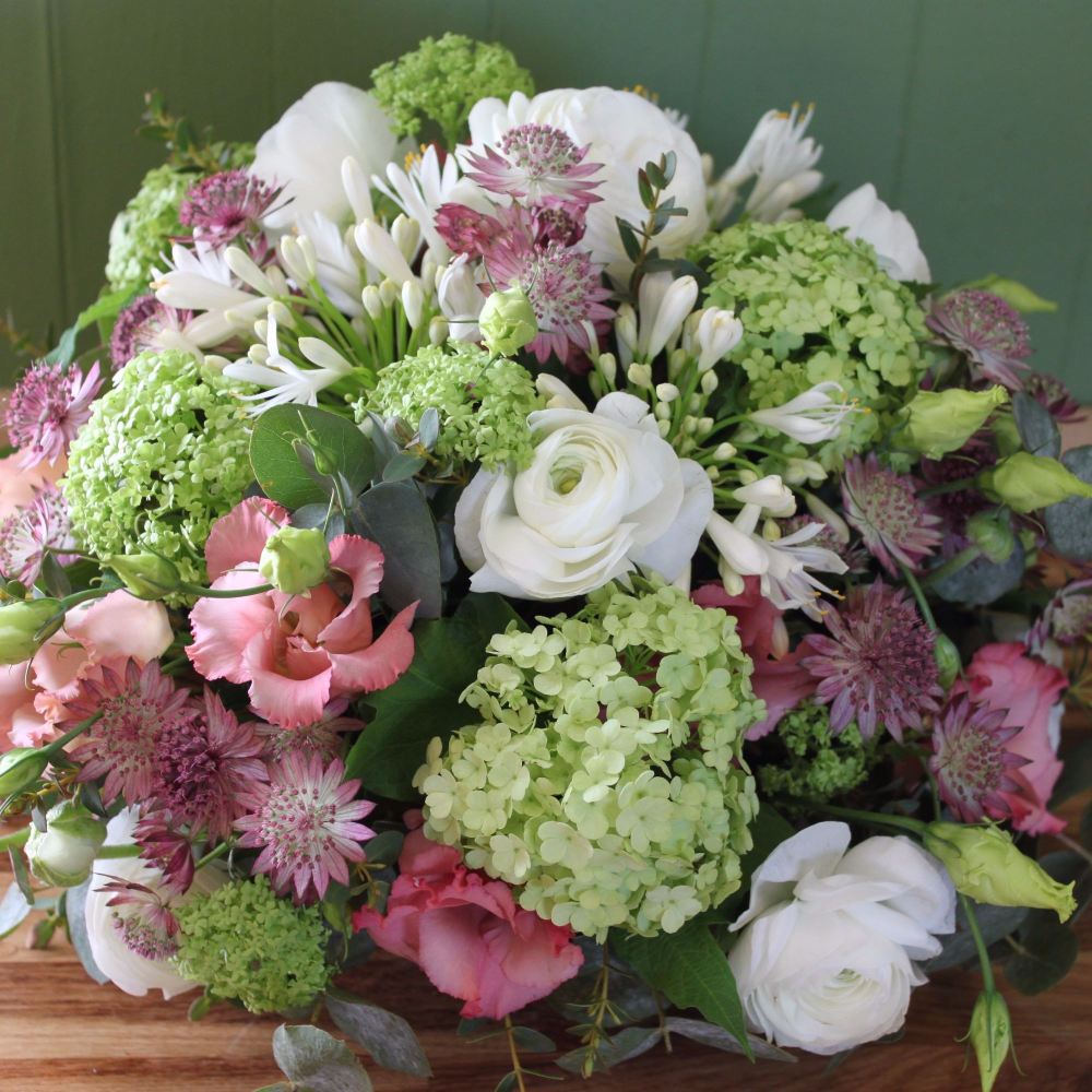 White, Lime and Pink Posy