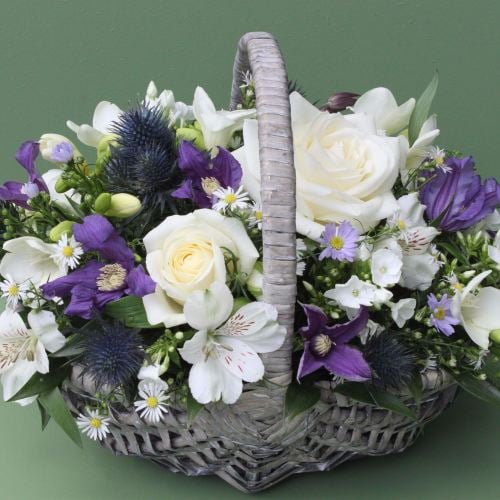 Blue, Purple and White Basket