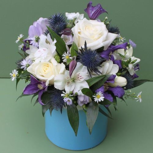 Purple, Blue and White Scented Arrangement