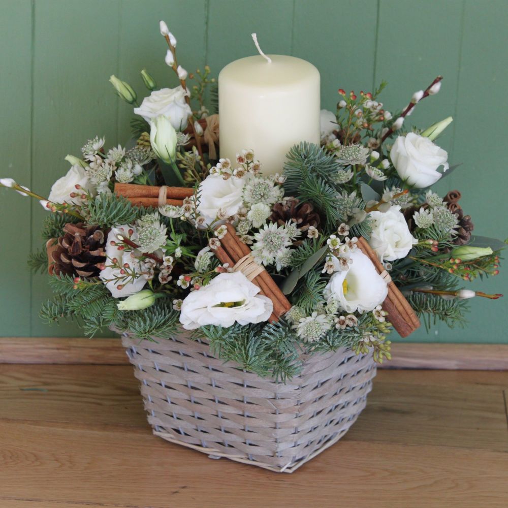 Classic White Christmas Basket