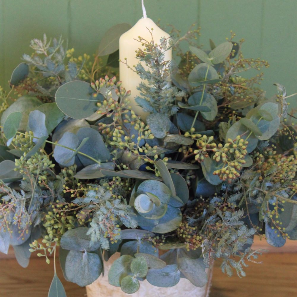 Eucalyptus Candle Arrangement