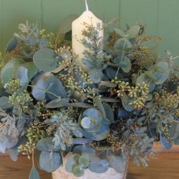 2j. Eucalyptus Candle Arrangement