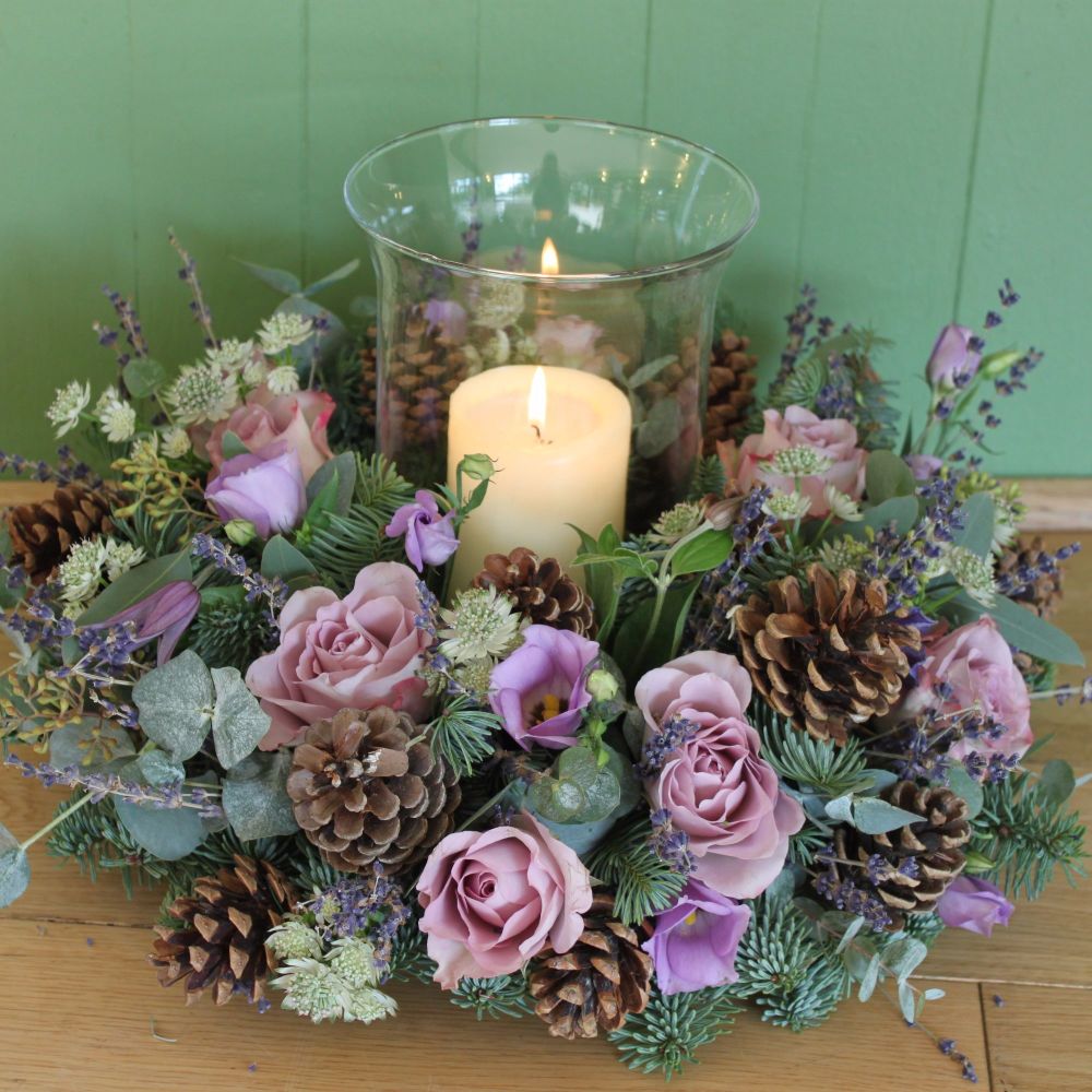 Lavender Hurricane Arrangement