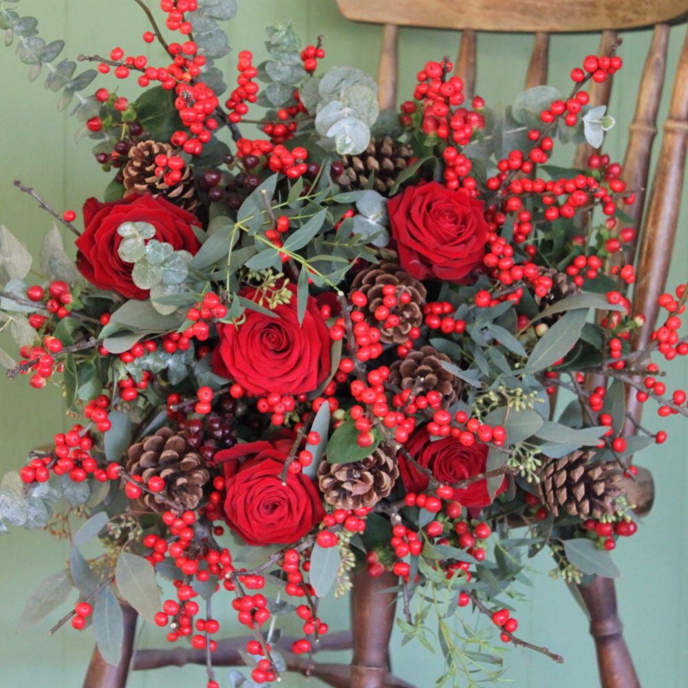 Red Berry and Rose Bouquet