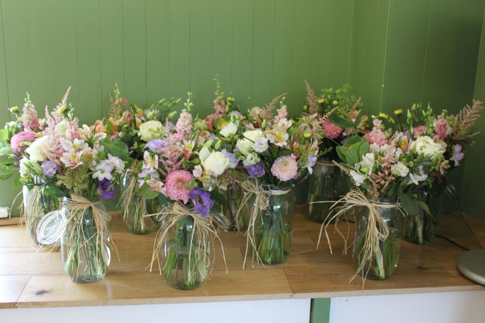 Low Table Arrangements Wedding flowers Sussex