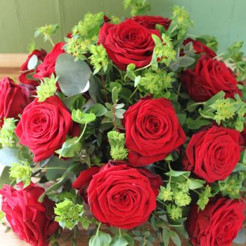 Red Rose & Buplerum Posy