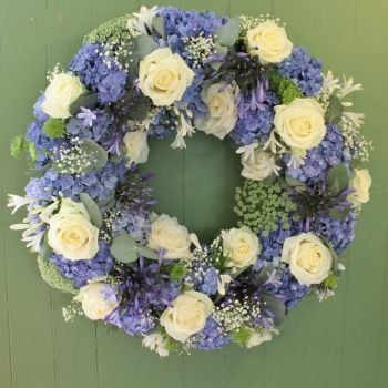 White and Blue Wreath