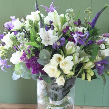 Purple & White Hurricane Vase. Price from