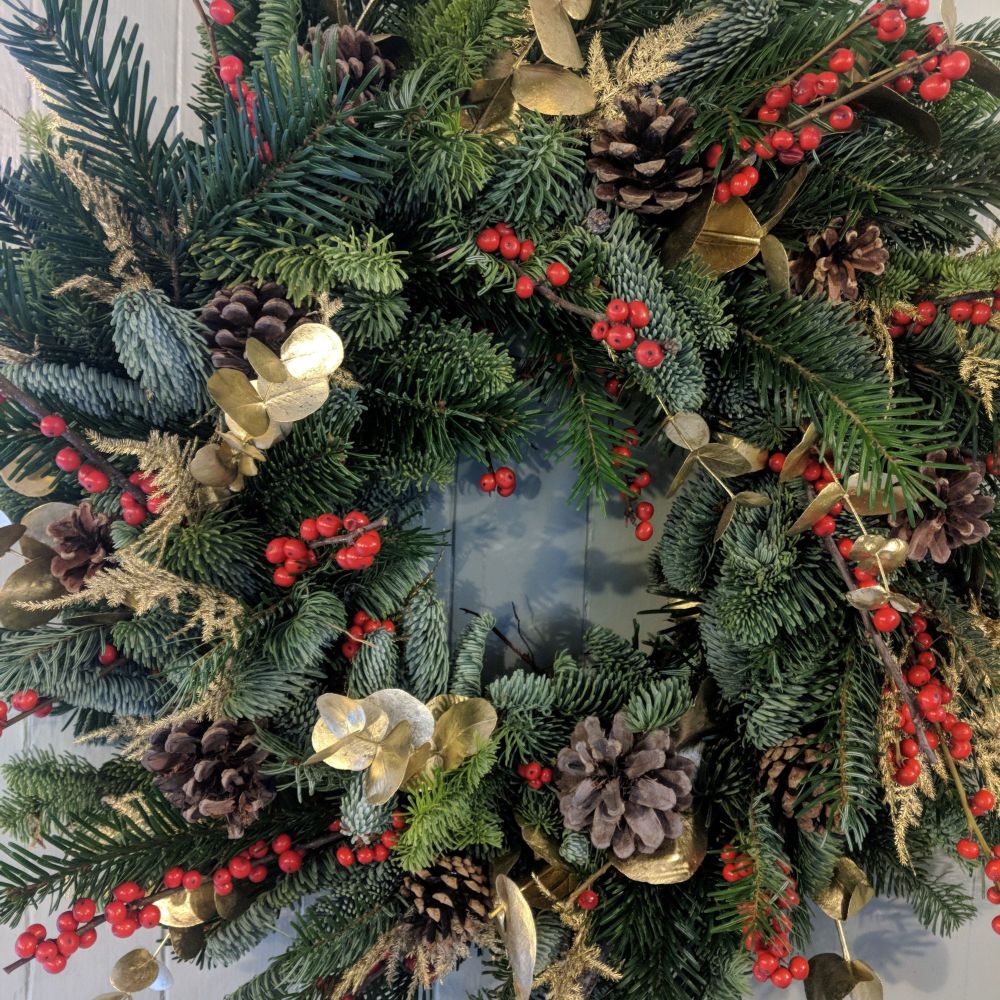 Red & Gold Christmas Wreath