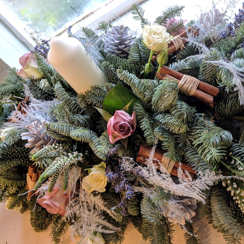 Vintage Christmas Candle Arrangement