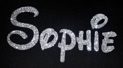 Personalised Name 1-6 Letters GLITTER Iron On / Hotfix - Comic Font