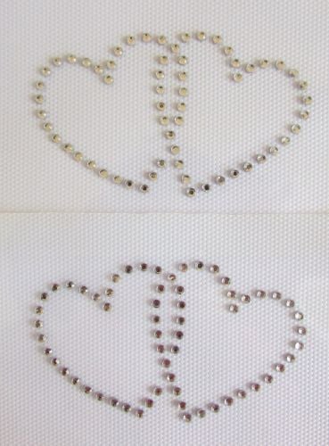 Small Linked Hearts x 2 - Clear