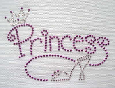 Princess With Crown and Shoe - Purple & Clear